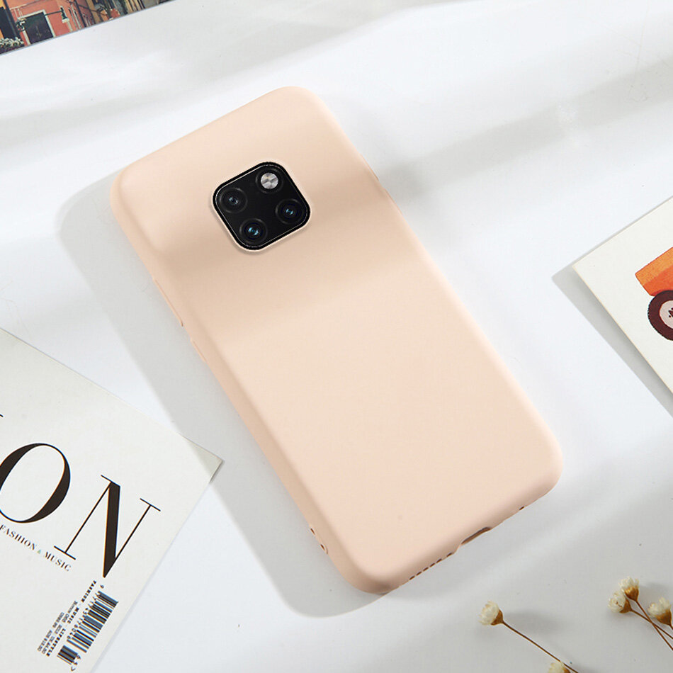 Case for Huawei Mate 40 30 20 Pro Plus Luxury Original Liquid Silicone Case Rubber Microfiber Cloth Lining Cushion Phone Cover for Mate 20X casing