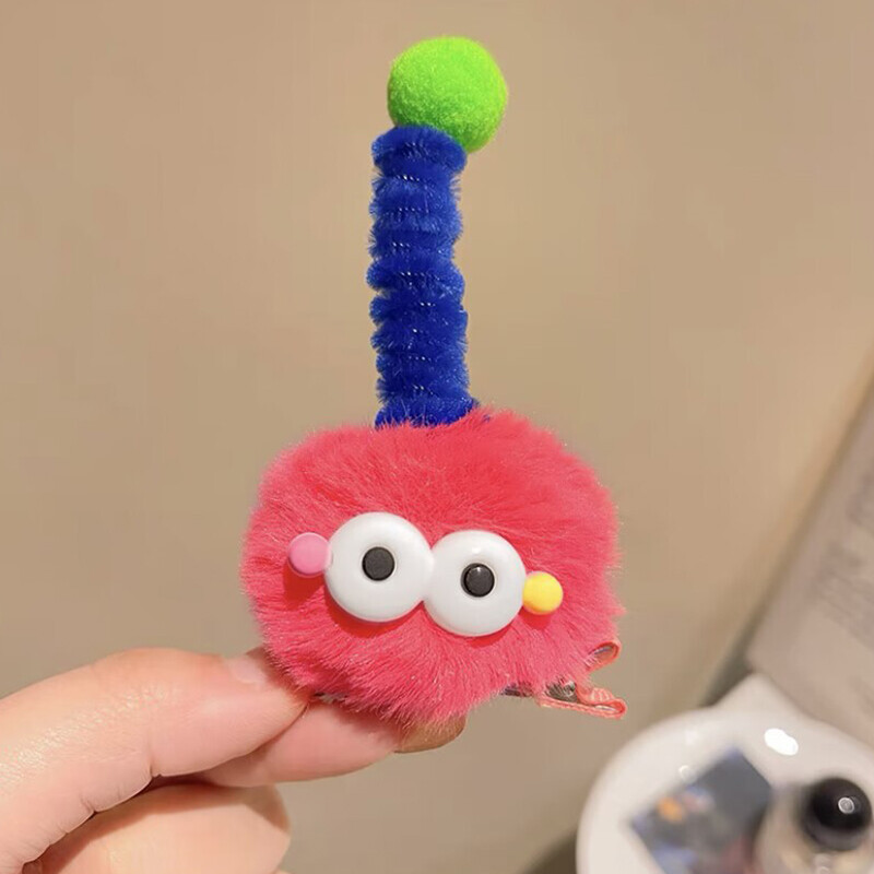 【YIDEA HONGKONG】Cute Plush Colorful Little Monster Hairpin