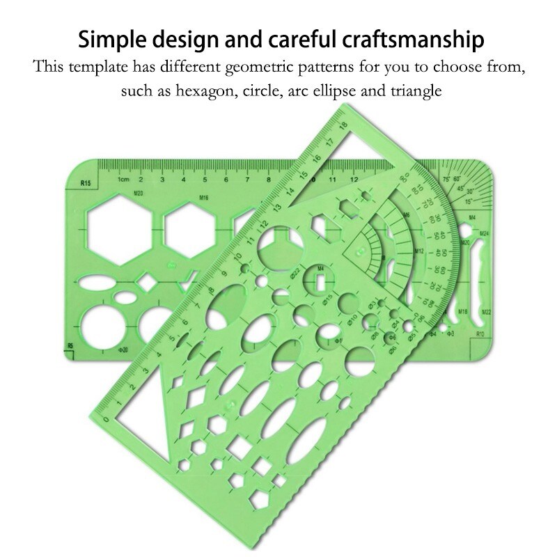 {HAOYA Stationery Store} Double Scale Template Architect Combination Multi Design Stencil Symbols Technical Drawing Rulers