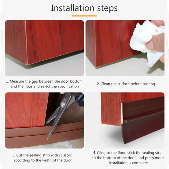 Teepao Door Weatherstrip Adhesive Door Bottom Seal Rubber Strip