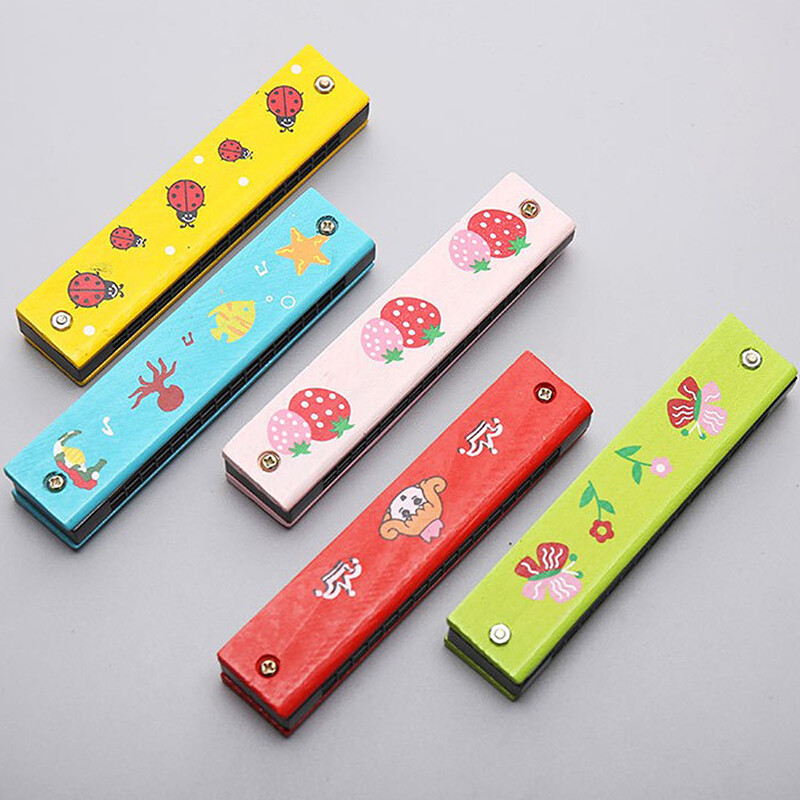 Nhạc Cụ Kèn Harmonica Miệng Gỗ 16 Lỗ Đồ Chơi Cho Trẻ Em
