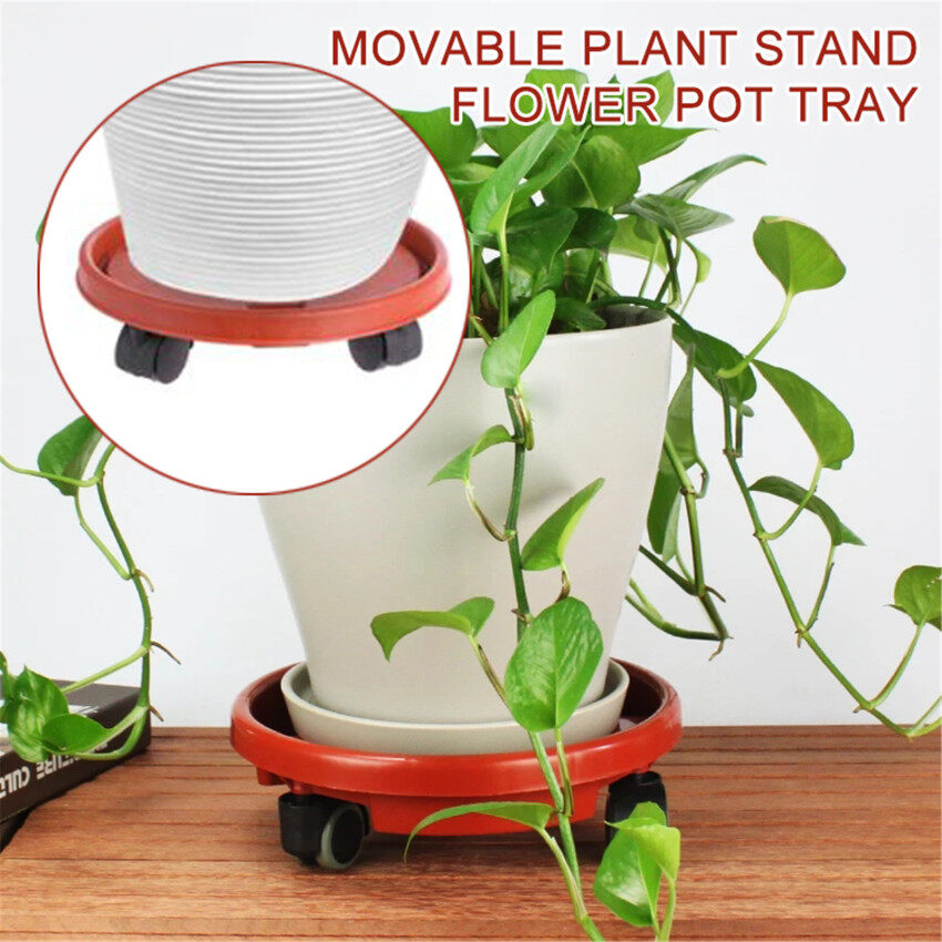 Movable Plant Stand Flower Pot Tray, With Universal Wheels, Heavy