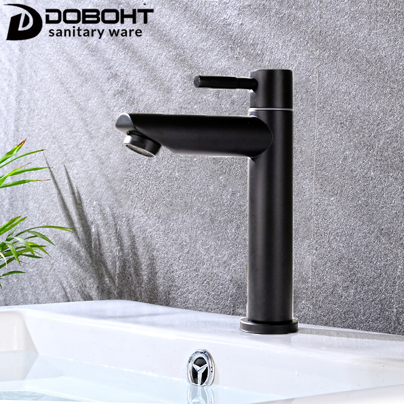 DOBOHT ก๊อกน้ำซิงค์น้ำสเตนเลสสตีล CT108BSS-BL,สำหรับอ่างล้างจานนํ้าเย็นสำหรับอ่างล้างหน้า