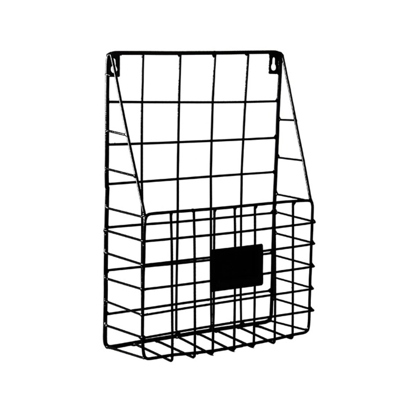 Mail Organizer Wire Basket Wall Mounted Magazine File Holder Hanging Document Foyer Storage Shelf