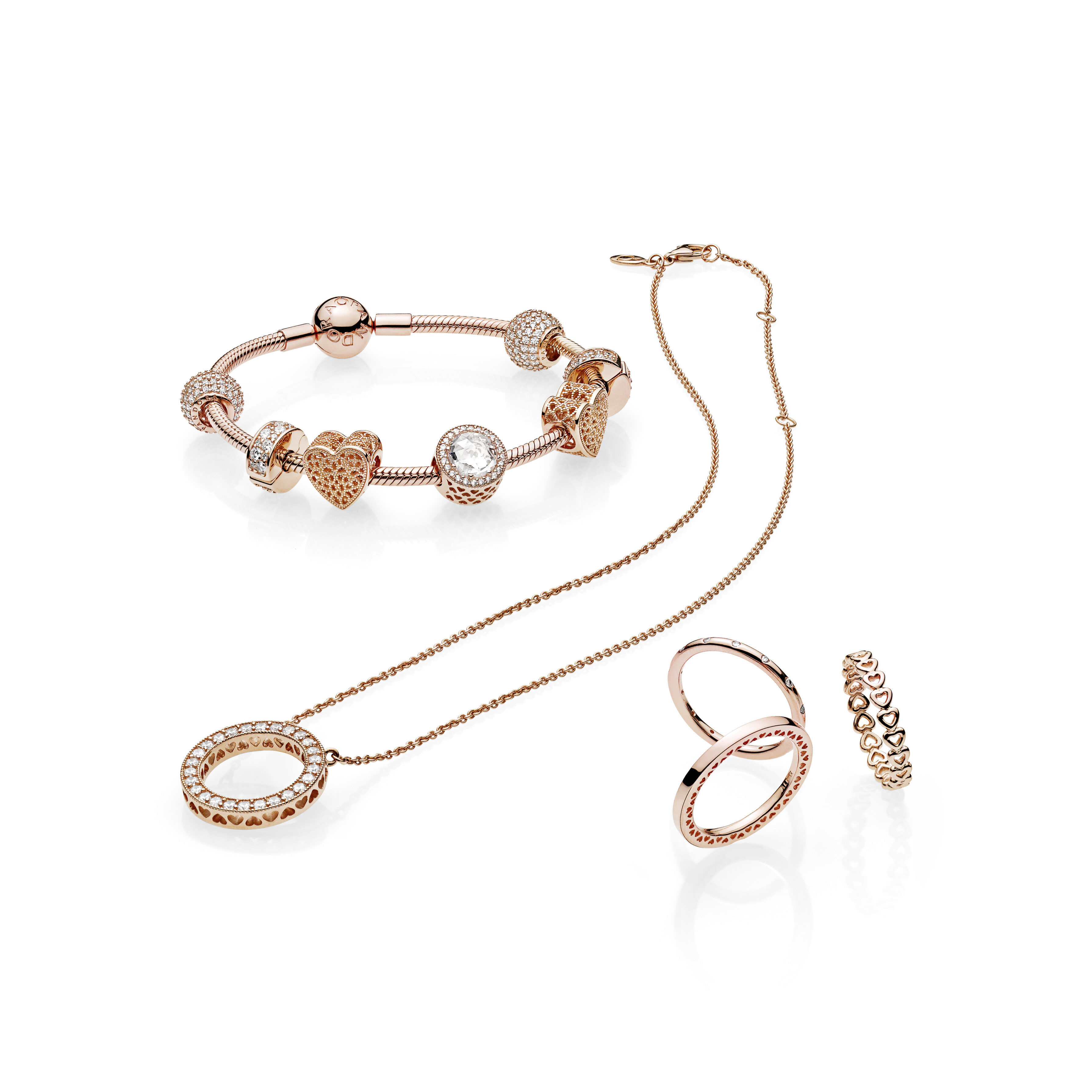 2021 Original Pandoras Rose Simple Sparkling Band Ring