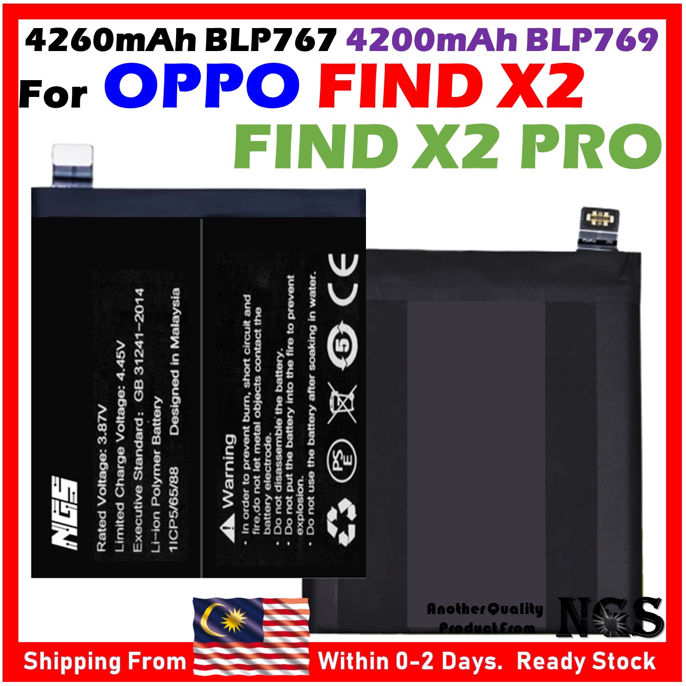 Batterie Pour OPPO Find X2 Pro Modèle BLP767 - Neuf - Marque GLOBALSTOCK - Compatible Universel