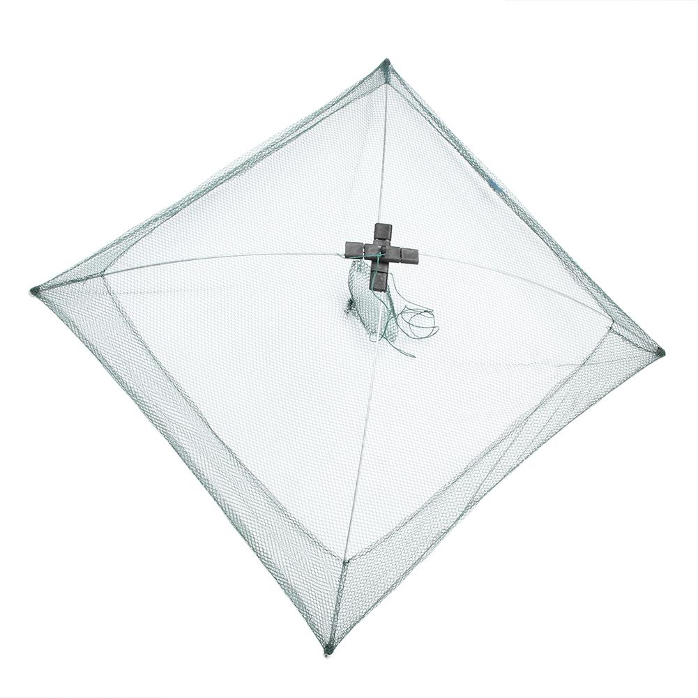 Portable Folding Square Fishing Net Fish Network Crab Shrimp Cage Mesh Trap