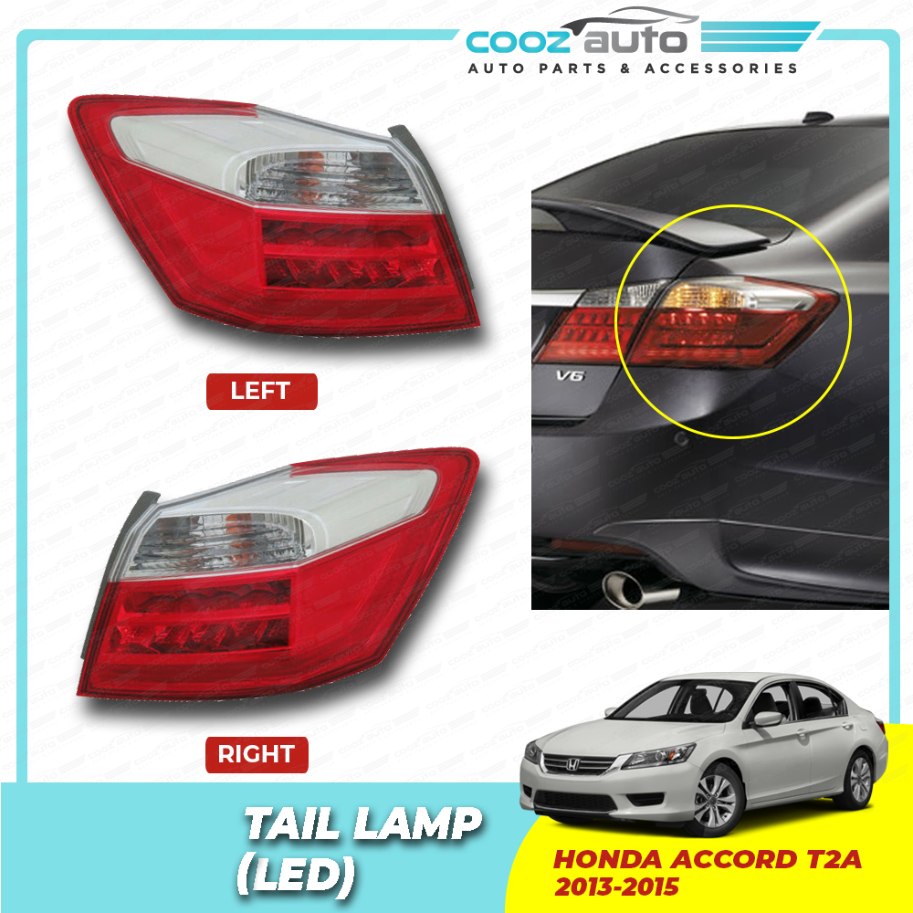 thumbnail image 2 of Rear Outer Driver Side Tail Light For 2016-2017 Honda Accord – Bryght LED Replacement – Red Lens 2 of 6