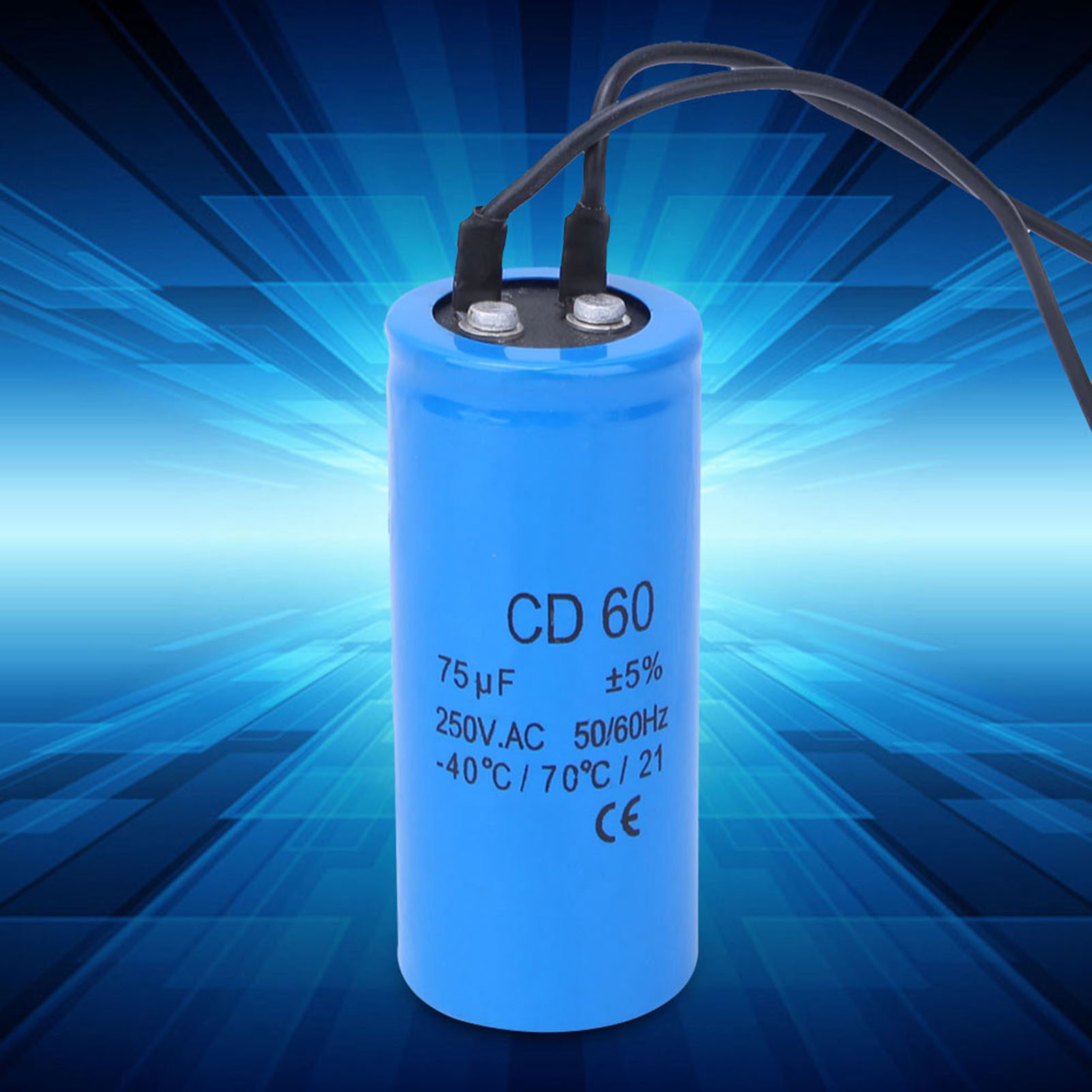 Chạy cd60 75UF 250V AC động cơ chạy bắt đầu 75mfd HVAC