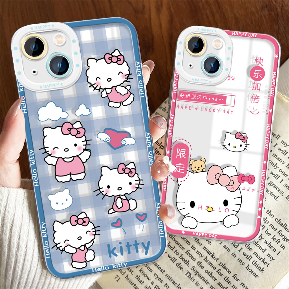 UCUC Phone Casing Case For Xiaomi Redmi Note 11T Pro+ Redmi Note 11S Redmi Note 11 Pro 5G4G RedmiNote11TPro Redmi Note 8 Pro Redmi Note 9 Case Shockproof Cartoon KT Cat Phone Case For Girls Soft Casing Protection Transparent Shell