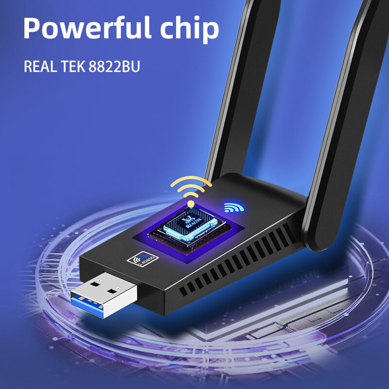 Kebememe 1300Mbps USB 3.0 bluetooth 5.0 các mạng không dây 2 trong 1 bộ điều hợp Wi-Fi băng tần kép cho PC máy tính xách tay