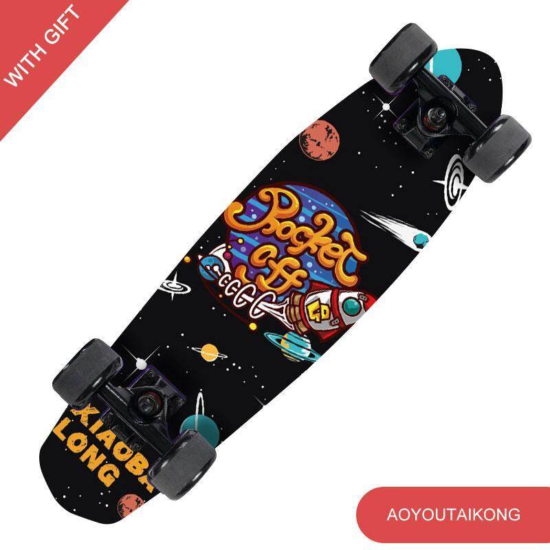 Mua 26 inch Dài Bà Marple Cá Ván Trượt Trượt Ván 4 Bánh Xe Đường Phố Chuối Dài Skate Board Mini Tàu Tuần Dương Cá Ban