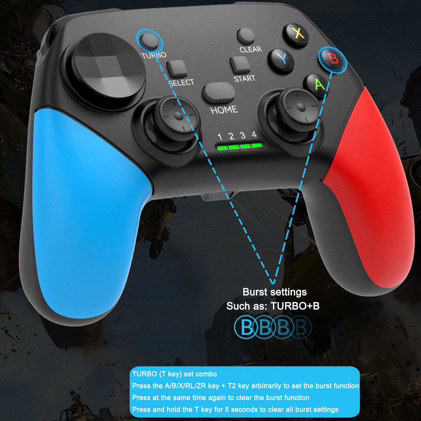 Bluetooth-compatible Wireless 2.4g Gamepad Joystick Controller Compatible For Switch Mobile Computer Steam Eating-chicken Pubg Tv