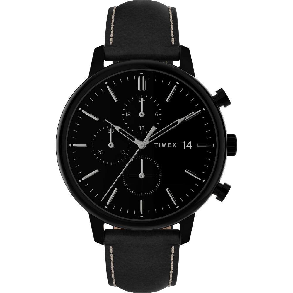 Timex Chicago Chronograph 45mm Leather Strap Watch(TW2U39200)