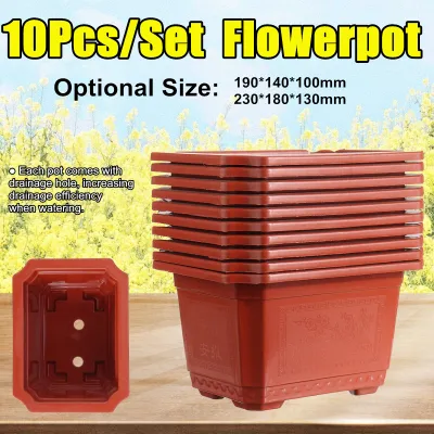10Pcs/Set Plastic Flowerpot Nursery Flower Pots Garden Plant Succulent Container