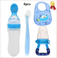 4pcs Baby Food Feeder Kit Infant Fruit Feeder Pacifier Teething