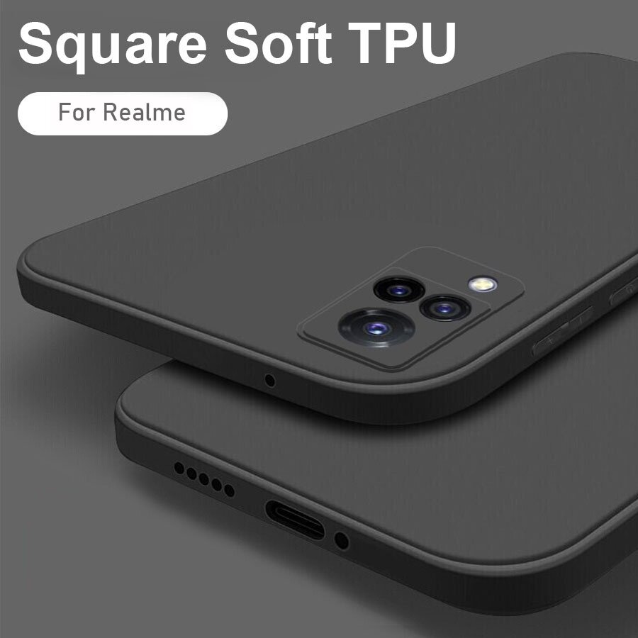 Ốp Lưng Hình Vuông Silicone TPU Ốp Điện Thoại Màu Kẹo Đơn Cho Realme 11 Pro 10 9 8 7 5 Pro V5 7i C17 6 XT C2 C3 5i 6i C11 C12 C21Y C15 C25 C25s C25Y C30 C30S C31 C33 C35 C55 Narzo 30A 20 Pro 50 50A Prime