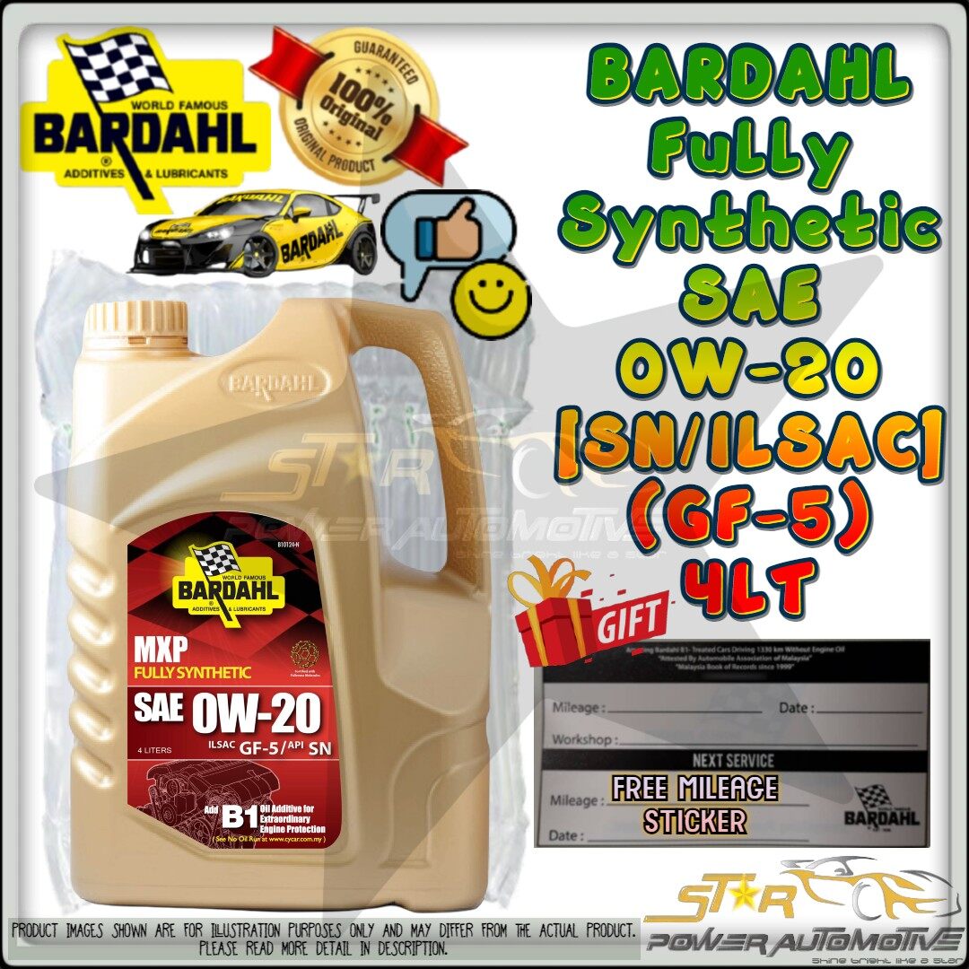 BARDAHL MXP Fully Synthetic Superior Petrol Engine Oil SAE 0W-20 0W20 ...