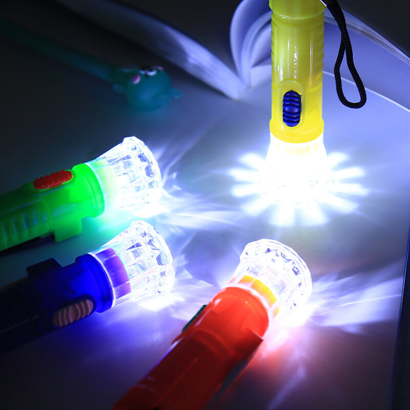 Mini Diamond LED Flashlight with Keychain Plastic cute torch emergency lamp random color delivery