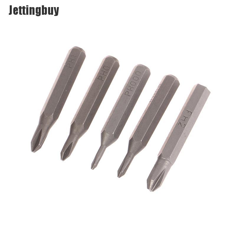 Jetting Buy 【Free Shipping】 5Pcs Cross Screwdriver Bits PH000 PH00 PH0 PH1 PH2 4mm Hex Shank Screwdriver Set