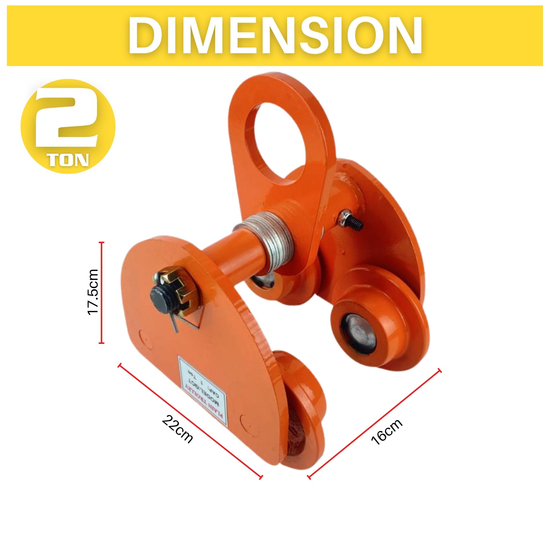 2 TON Heavy Duty Plain Trolley For Chain Block Electric Hoist Roller ...