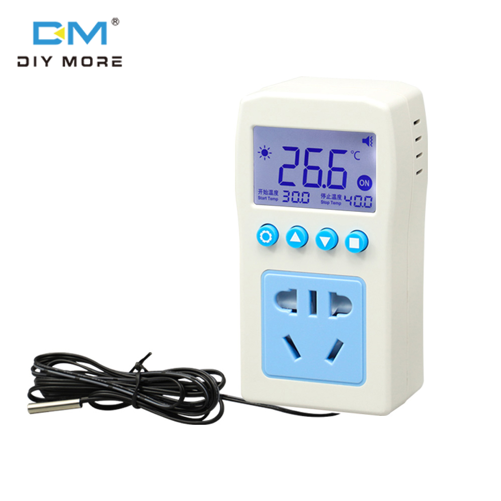 diymore Bộ Điều Nhiệt Thông Minh WIFI AC 110-220V Bộ Điều Khiển Nhiệt Độ Điều Khiển Từ Xa Bằng Ứng Dụng Công Tắc Hẹn Giờ Điều Khiển Làm Nóng Làm Mát Ghi Nhiệt Độ