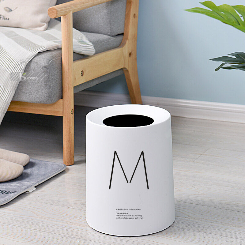 Konco Nordic Style Trash Can Garbage Storage Box Trash Bins Double Layers Garbage Can Kitchen Bathroom Dustbin bathroom trash can
