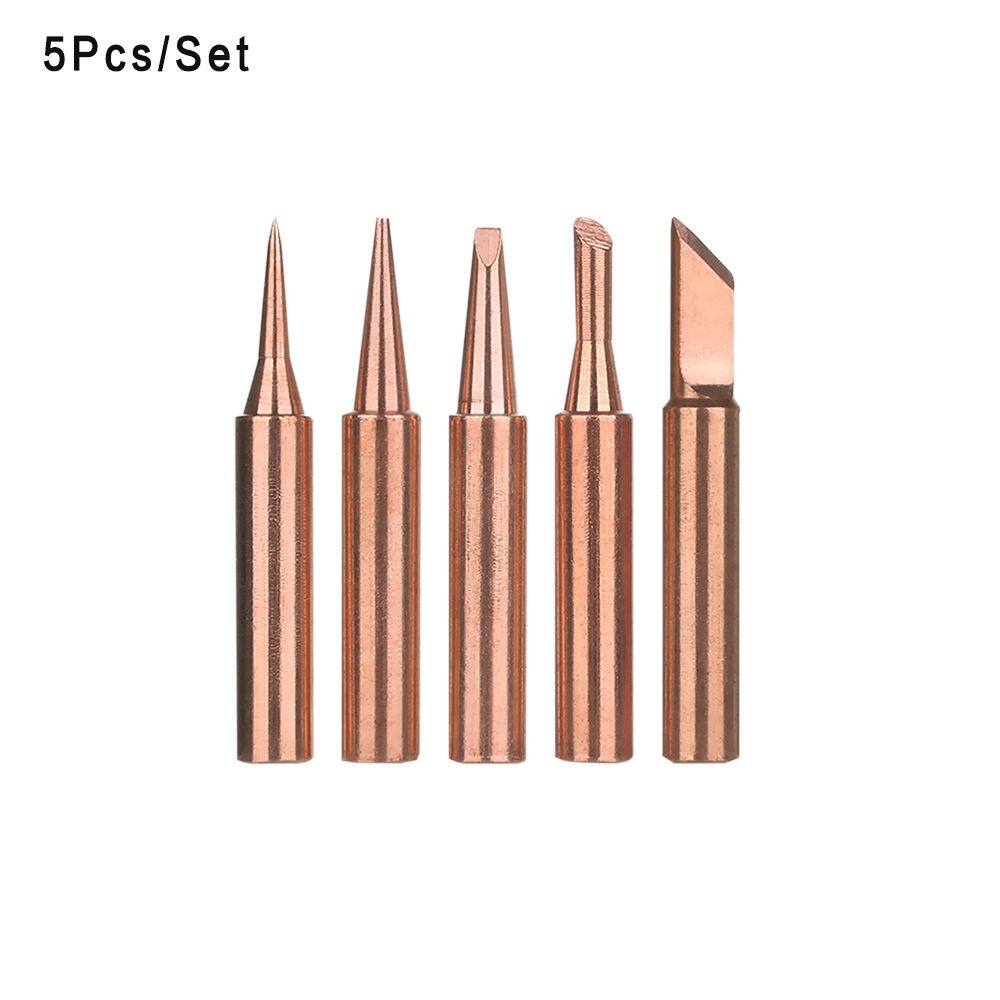 QIGUI 5/6 Pcs High quality Pure Copper 900M-T Lead-free Nonic Welding Tips Soldering Iron Tip Solder Rework Station Tools For 936/937/938/969/8586