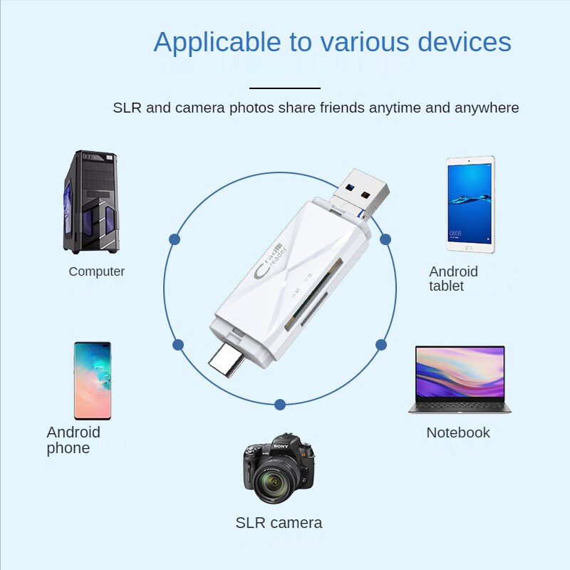 Đầu Đọc Thẻ 3 Trong 1 USB 3.0 Type C Đầu Đọc Thẻ MicroSD SDHC SD TF Bộ Chuyển Đổi Micro USB OTG 2.0 Cho Điện Thoại Android Máy Tính Bảng