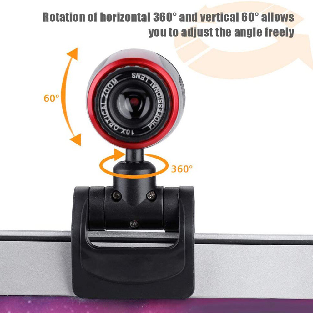 USB 2.0 Web Camera for Live Streaming Video Conference HD Webcam with MIC