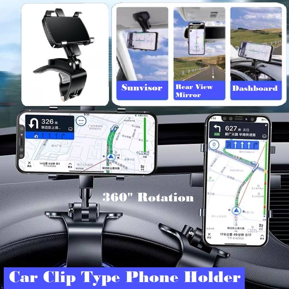 Car Dashboard Phone Holder Stand Mount 360 Rotating Adjustable Rear