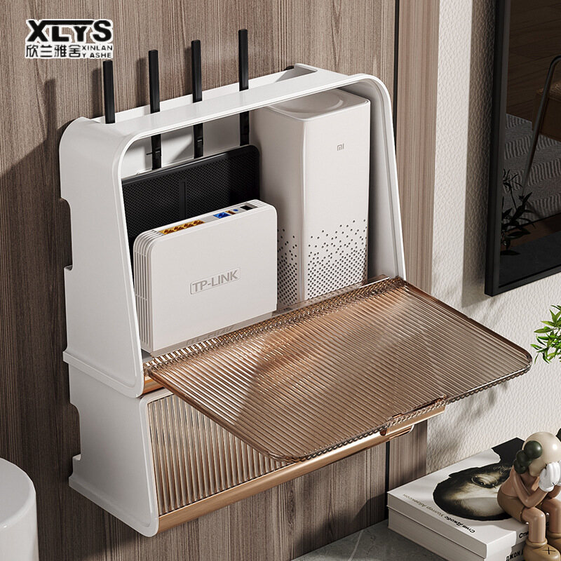XINLANYASHE cable management box cable storage box Wall-mounted wireless storage box PVC shelf plug hanging wire storage cabinet power socket router storage box router storage power socket storage box power socket storage router storage device Power socke