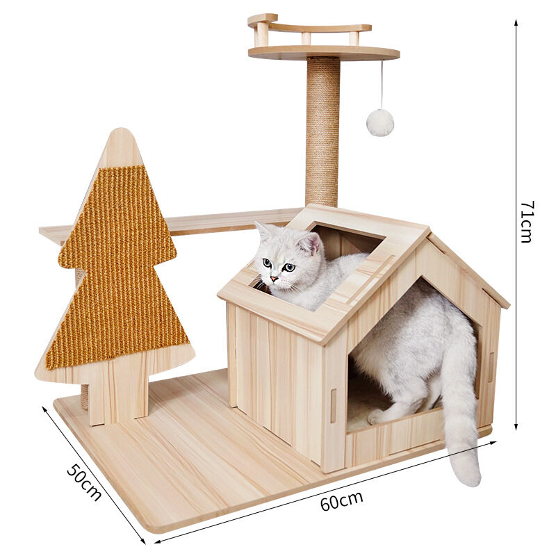 cat climbing frame solid wood cat tree for big cat 170cm Formaldehyde ...