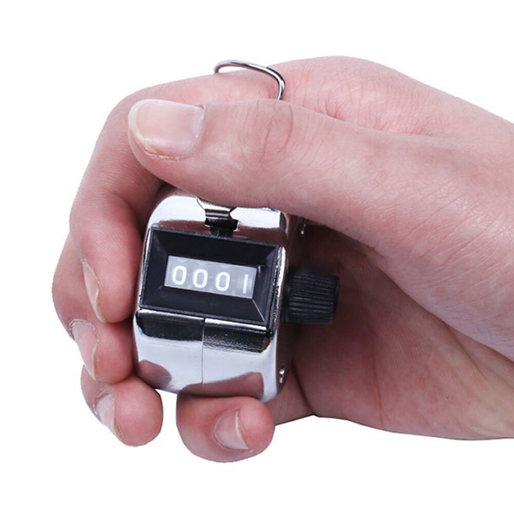 Metal Digital Clicker Counter Handheld 4-Digit Manual Hand Tally Counters