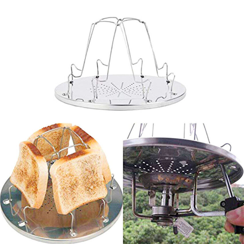 Stainless Steel Toast Rack Outdoor Camping Toaster Folding Portable Grill MultiPurpose Stove