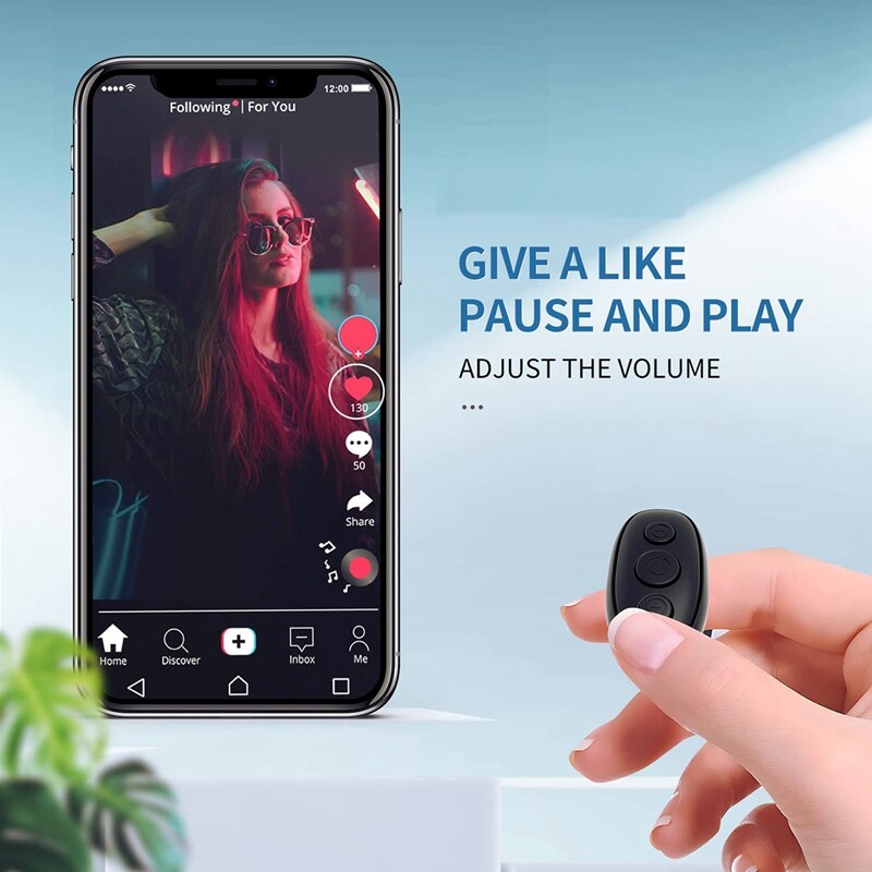 Bluetooth Remote Control Page Turner, Cell Phone Camera Shutter Selfie Remote, Smart Ring Remote for IPhone IPad