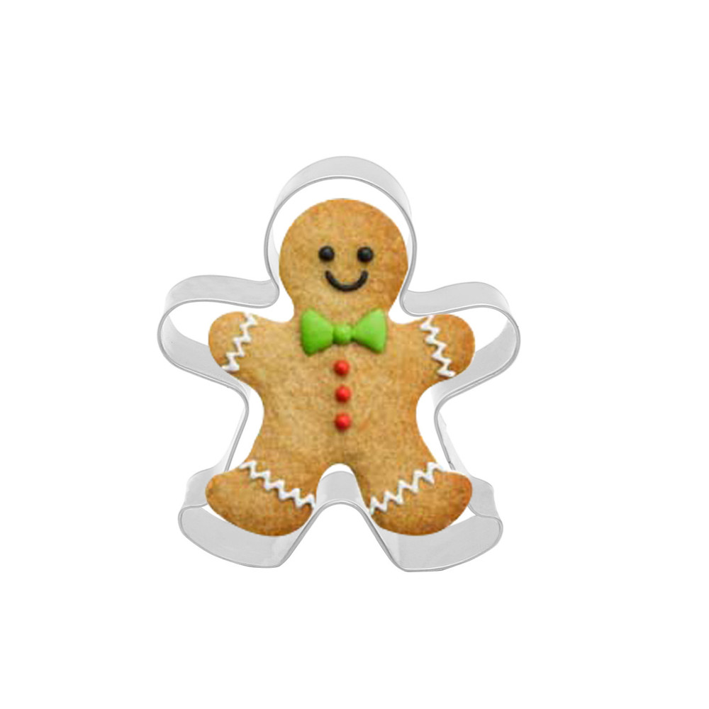 2Pcs 2Pcs Kitchen Supply Bakeware Christmas Cookie Cutter Tools Aluminium Alloy Gingerbread Men Shaped Tools Biscuit Mold Kitchen Tools Cake Decorating Tools Stainless Steel Tools Cookie Mold
