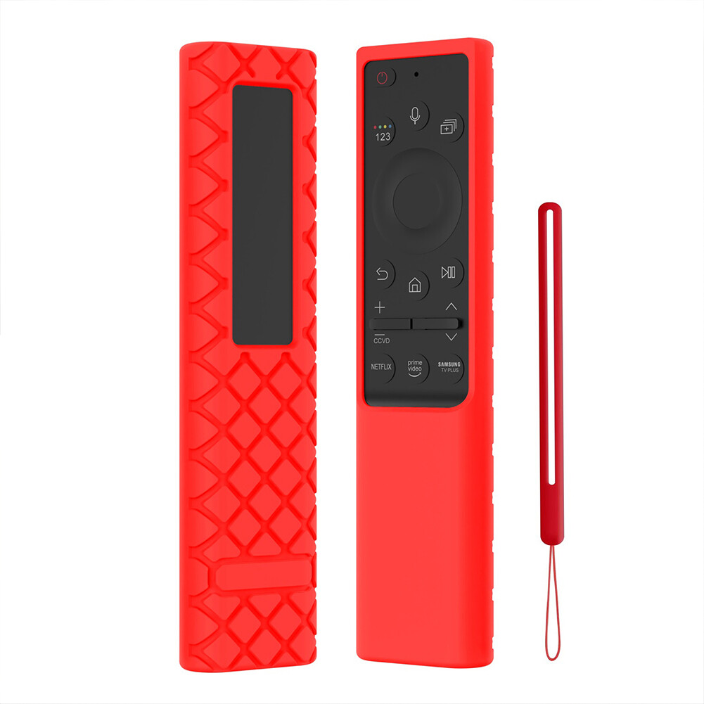 Remote Control Silicone Sleeve Battery Back Shockproof Protective Cover With Lanyard Compatible For Samsung Bn59-01363 Bn59-01357
