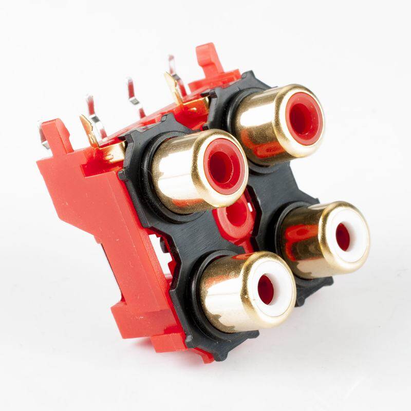 2 Cái, Giắc Cắm Âm Thanh Nổi AV Màu Vàng 4 RCA Cái Đầu Nối