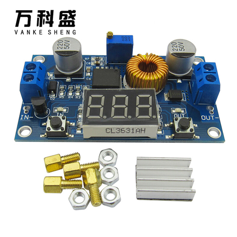 1Pcs DC-DC adjustable module 5A 75W digital display step-down module voltmeter