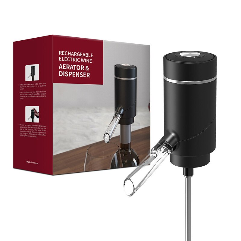 Uareliffe Electric Wine Decanter Dispenser With Base Quick Sobe Automatic Wine Decanter Aerator Pourer For Bar Party Kitchen