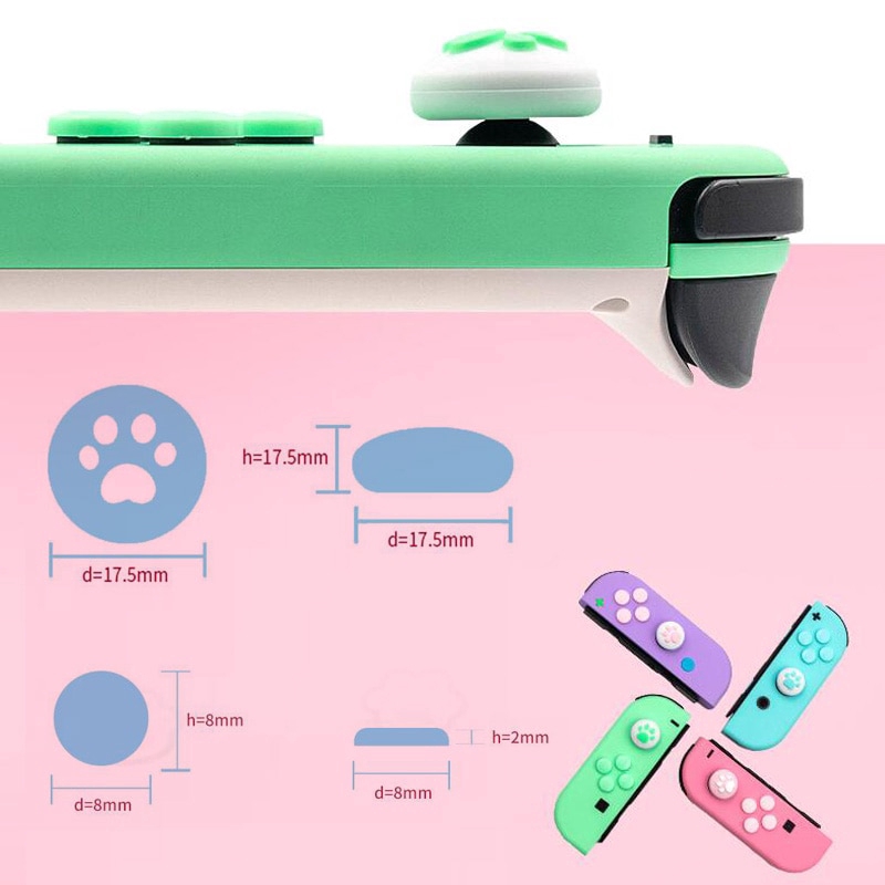 Cho Nintendo Switch Cần Điều Khiển Joy Con Miếng Dán Chìa Khóa ABXY Nút, Nắp Kẹp Ngón Tay Cái, Bộ Điều Khiển Vỏ Bảo Vệ Ốp Lưng Nhiều Màu Sắc