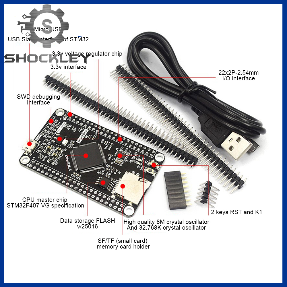 Shockley STM32F407VET6 STM32 System Core Board STM32F407 Development Board F407 Single Chip Learning Board
