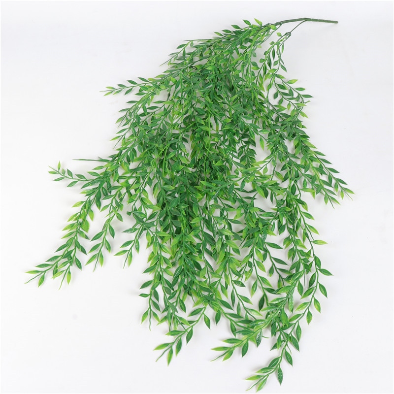 [YOU RANG] 94 cm 5 branches simulation wicker willow bamboo leaves rattan false willow tree home decoration green leaf plants wall hanging