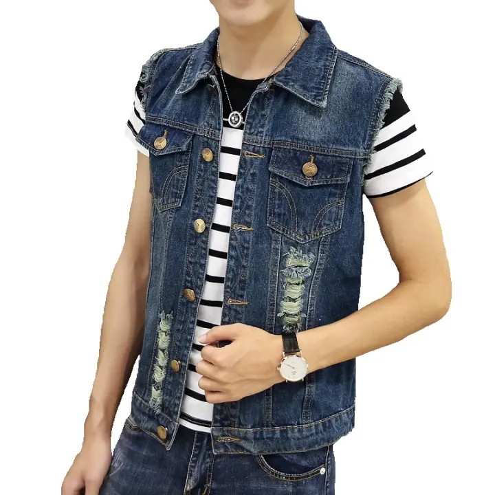 plus size denim waistcoat