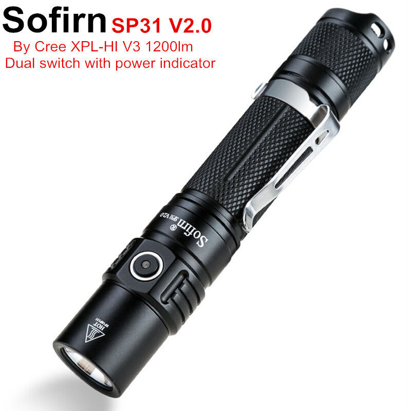 Sofirn SP31 V2.0 Đèn pin LED chiến thuật với đèn báo công tắc kép ATR phát sáng mạnh 18650 Cree XPL HI 1200lm - INTL