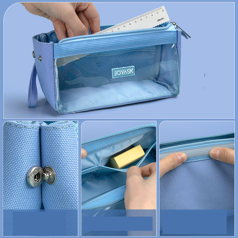 Pencil Case Pen Bag Clear Case Marker Pouch Multifonction Organizer Box Transparent case Makeup Bag Office College School Gift for adults