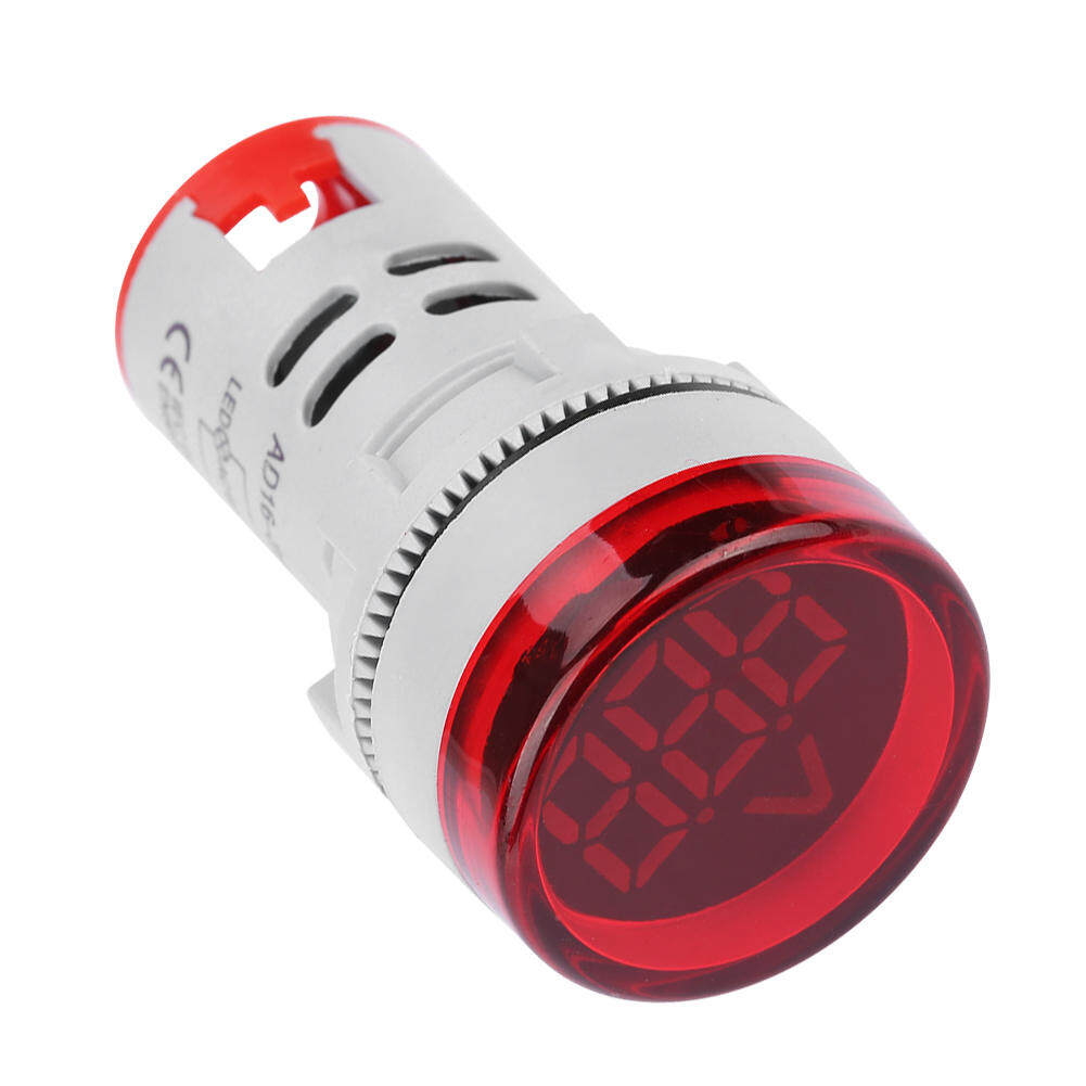 Round LED Signal Light Lamp AC Digital Display Voltmeter Indicator