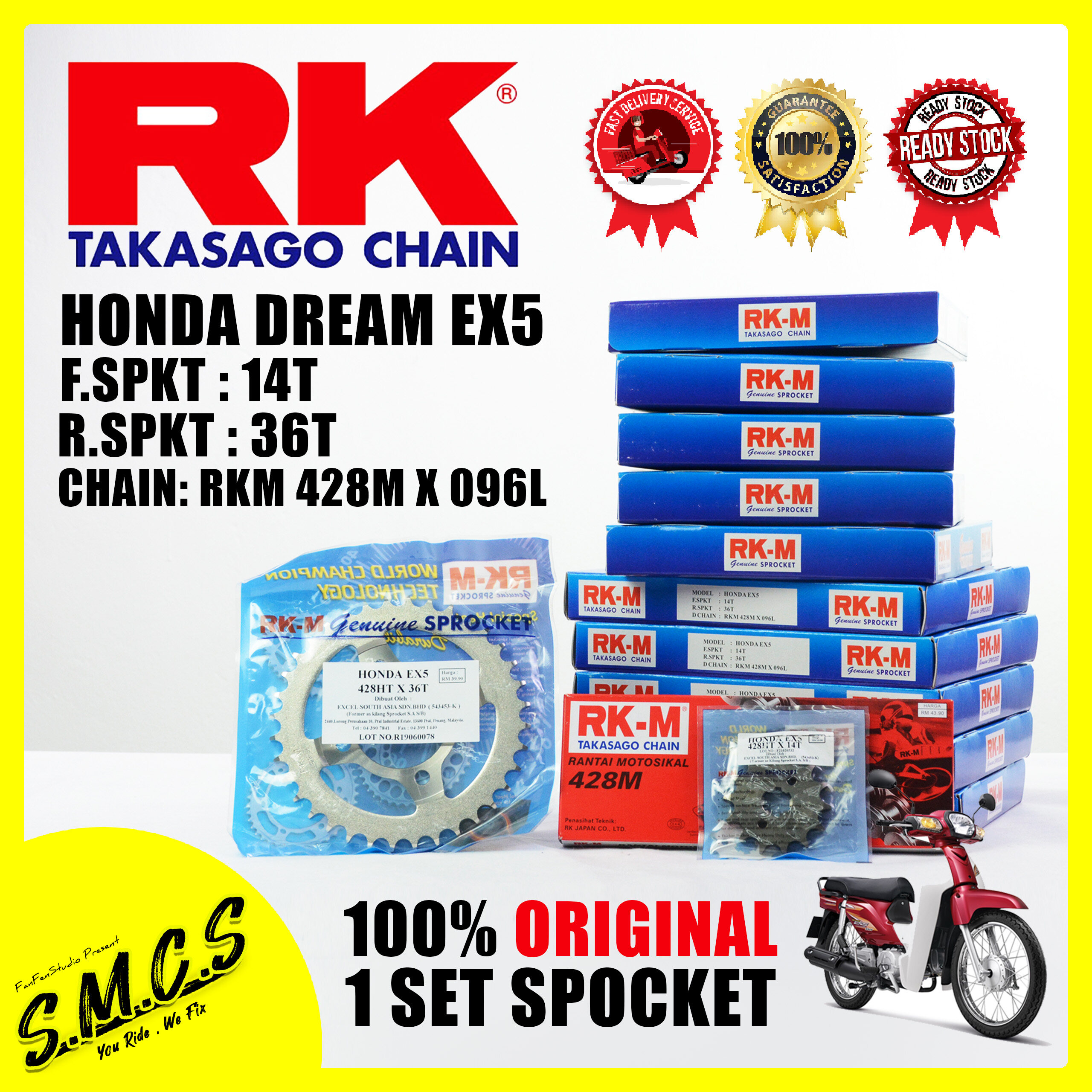 RKM SPROCKET EX5 Rantai Motor Honda EX5 Dream RKM Honda Ex5 Motorcycle Parts Original Rkm Sprocket Set Lazada Lazada