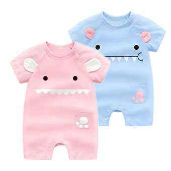 ใหม่ล่าสุดน่ารักทารกแรกเกิดบาง Bodysuits Baby PURE ผ้าฝ้ายแขนสั้นเปิดคลานเสื้อผ้า